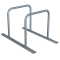 Bicycle rack - row arrangement | lean-on hoop made of steel tube  48 mm | hot-dip galvanized | for 2 bicycles